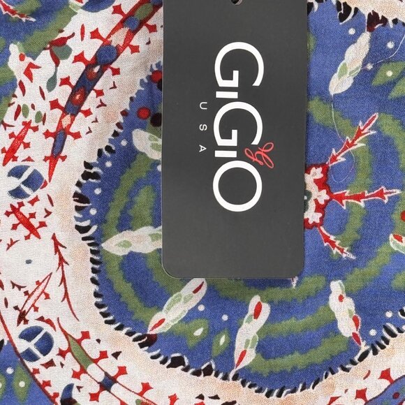 GiGiO Womens  Multicolor Bohemian Print poncho Top tunic size medium new - Picture 3 of 16